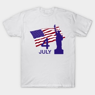 July 4th and statue of Liberty T-Shirt